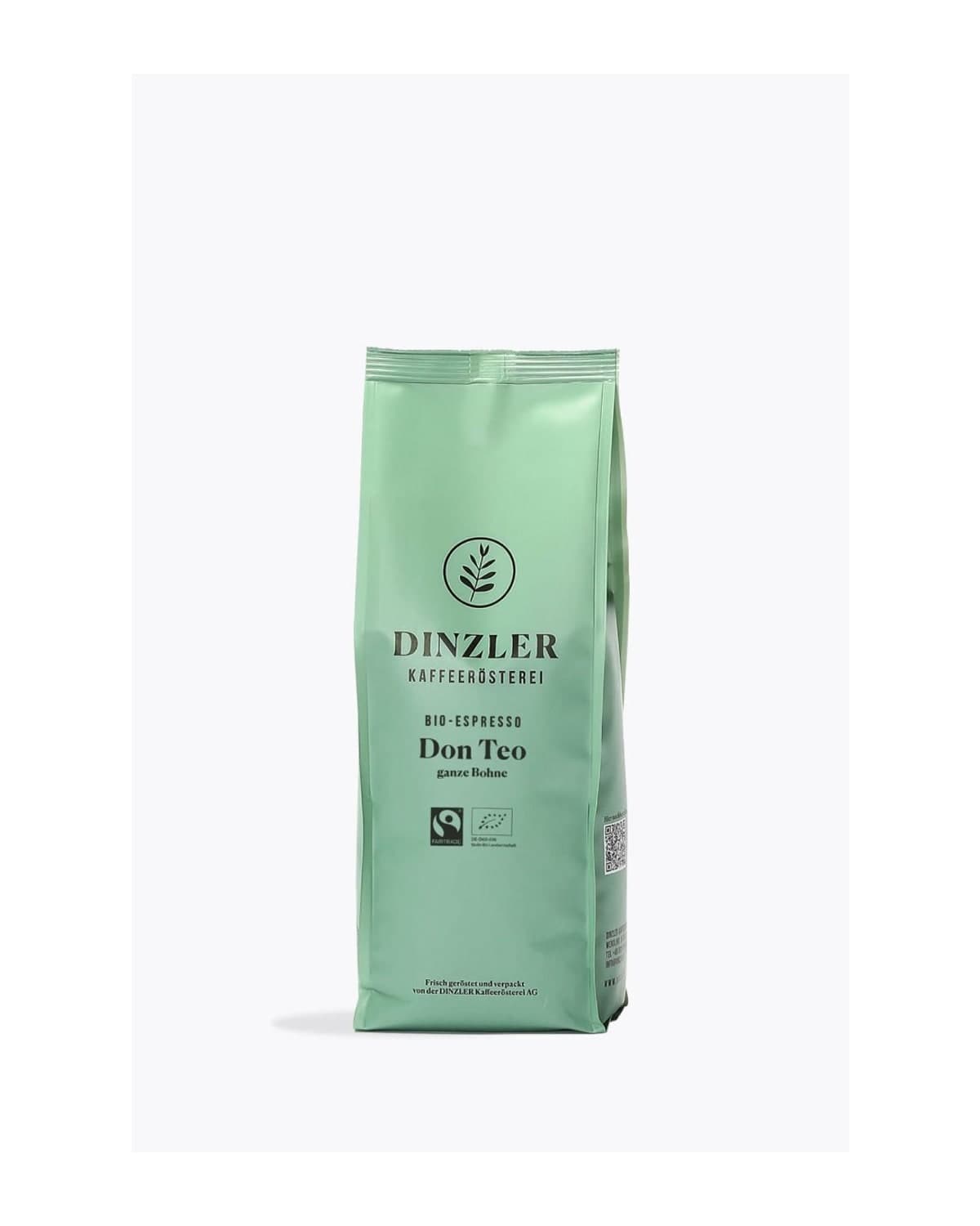 Dinzler Espresso Don Teo Bio 1kg pak biologische arabica robusta uit 4 landen