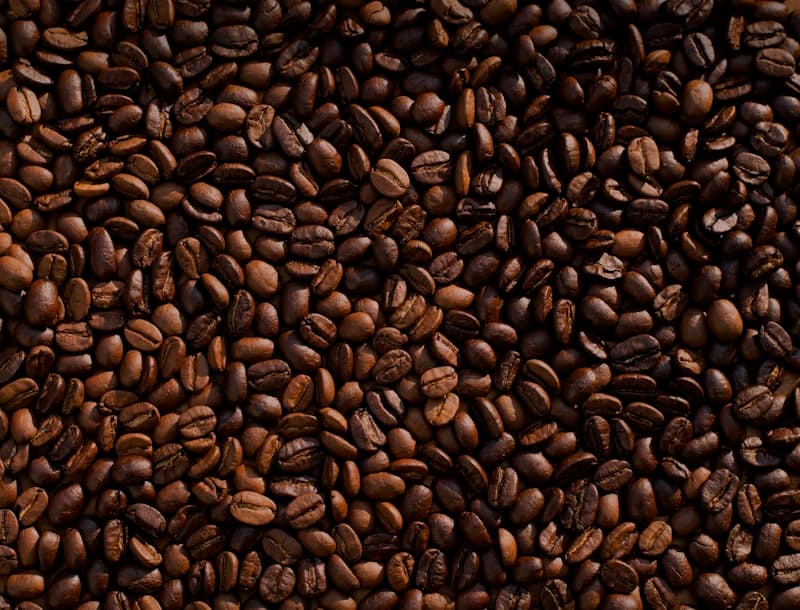 Close-up van licht gebrande specialty koffiebonen