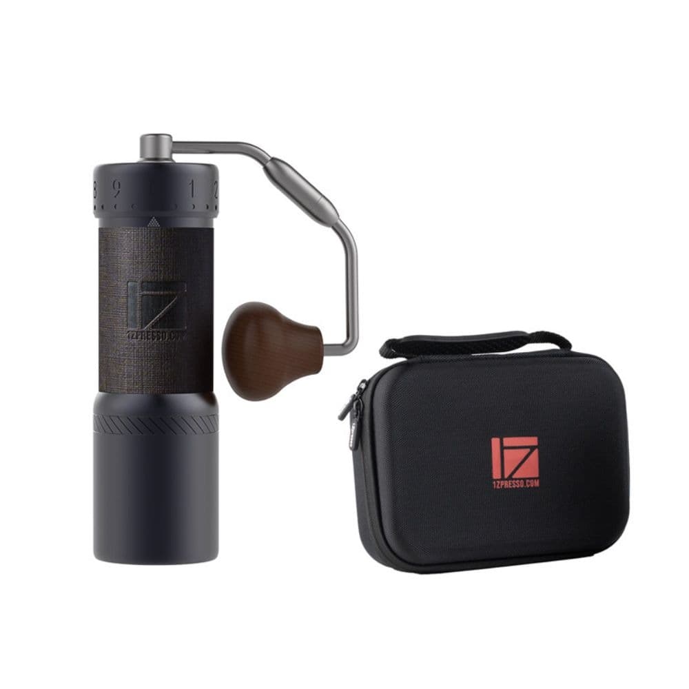 1Zpresso J-Ultra handmatige koffiemolen in iron grey met reiskoffer